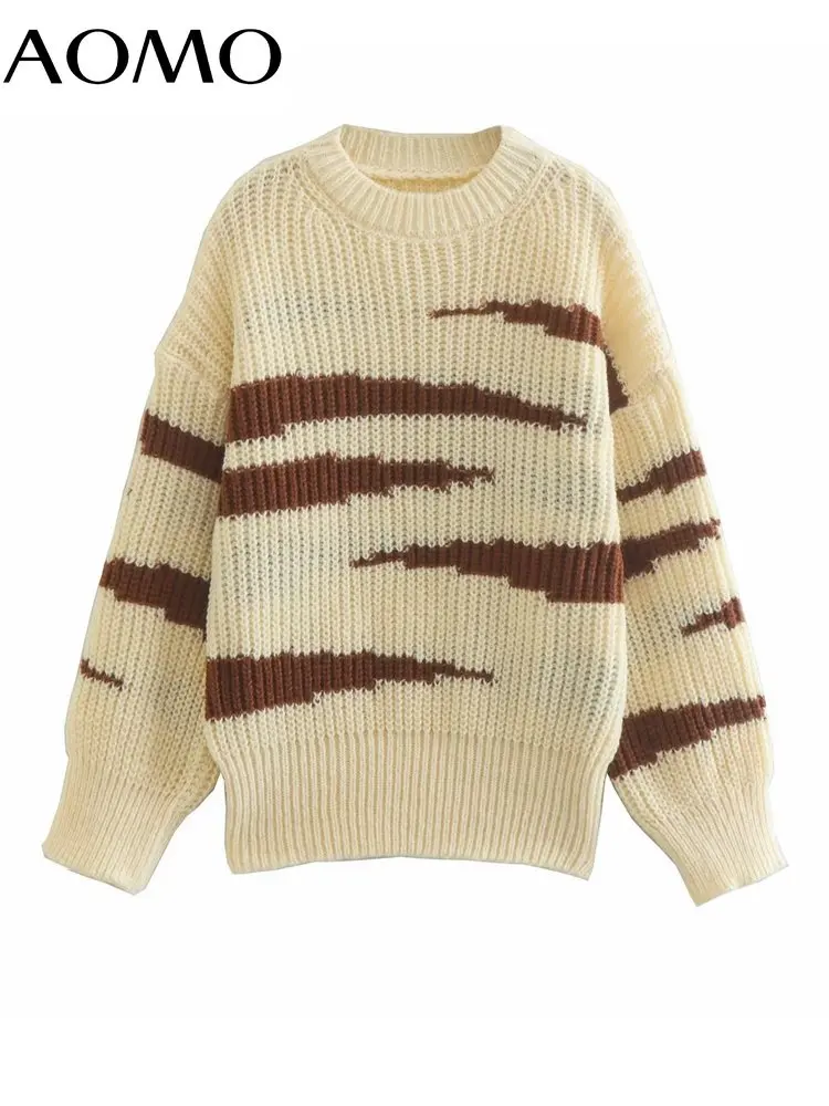 AOMO 2022 Winter Chic Women Jaquard Oversized Sweater Long Sleeve Ladies Knitted Jumper 1F54A
AOMO 2022 Winter Chic Women Jaquard Oversized Sweater Long Sleeve Ladies Knitted Jumper 1F54A