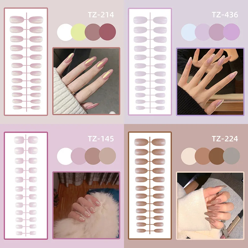 24Pcs/Set Korea Short False nails Shiny Solid Color Red Pink Nude Press on Fake Nails Art Thin Acrylic Nails For Daily Manicure
24Pcs/Set Korea Short False nails Shiny Solid Color Red Pink Nude Press on Fake Nails Art Thin Acrylic Nails For Daily Manicure