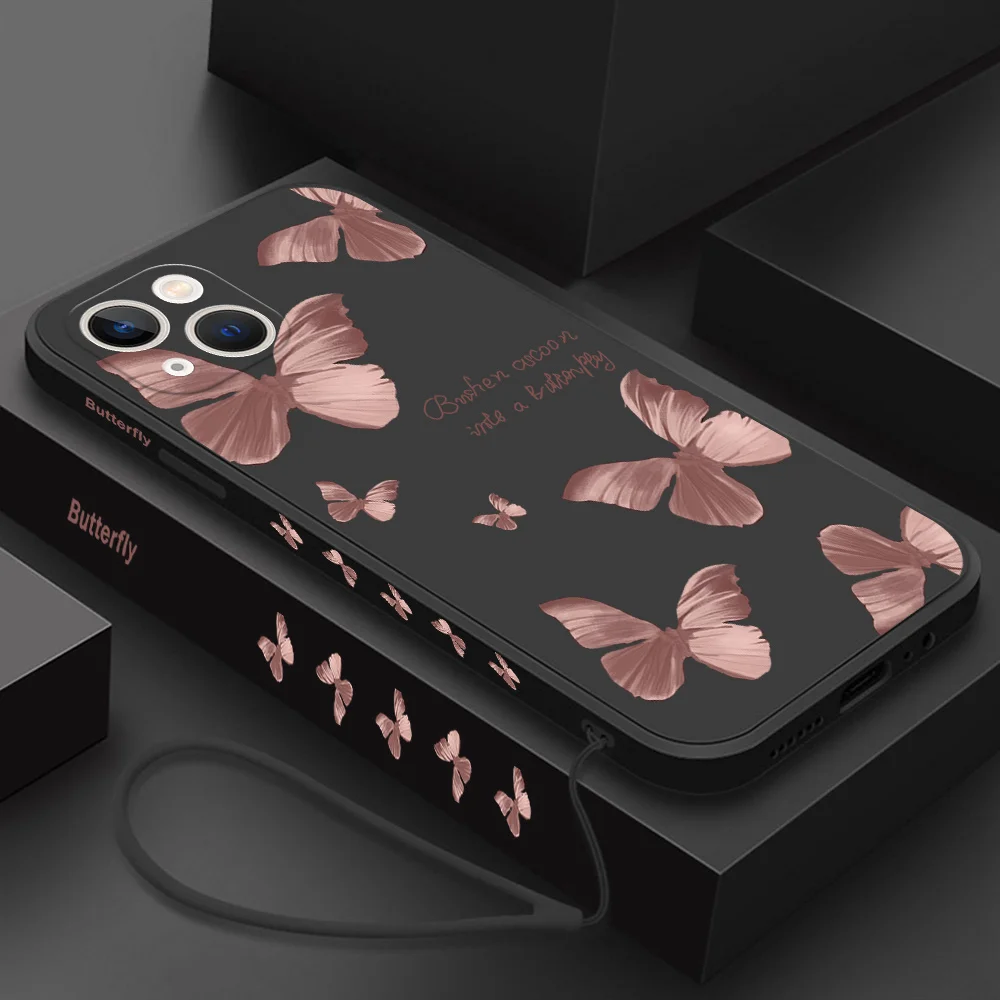 For Iphone 14 Pro Max Case Plus With Lanyard Butterfly Liquid Silicone Phone Case For Iphone 11 13 12 Pro Max Mini Back Cover
For Iphone 14 Pro Max Case Plus With Lanyard Butterfly Liquid Silicone Phone Case For Iphone 11 13 12 Pro Max Mini Back Cover