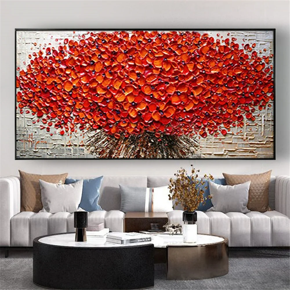 Wedding Gift Home Decoration Hand Painted Red Flowrs Knife Oil Painting On Canvas Modern Large Size Art Home Decor
Wedding Gift Home Decoration Hand Painted Red Flowrs Knife Oil Painting On Canvas Modern Large Size Art Home Decor