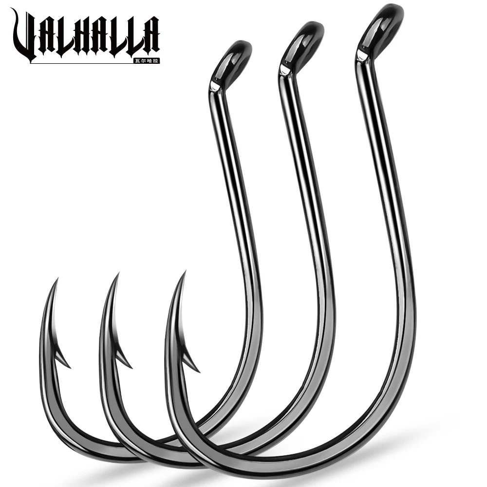 VALHALLA 20PCS Fishing Hooks 1/0#-5/0# Barbed Octopus Hook High Carbon Steel Offset Fishhooks Black Color Fishing Hook Pesca
VALHALLA 20PCS Fishing Hooks 1/0#-5/0# Barbed Octopus Hook High Carbon Steel Offset Fishhooks Black Color Fishing Hook Pesca