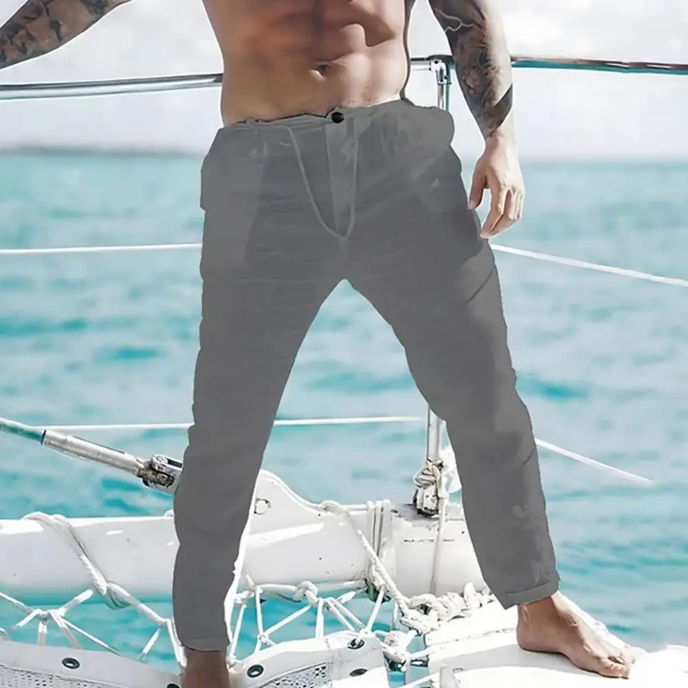 Comfortable Pants Breathable Summer Trousers for Men Soft Drawstring Pants with Slanted Pockets Simple Style Breathable Pants
Comfortable Pants Breathable Summer Trousers for Men Soft Drawstring Pants with Slanted Pockets Simple Style Breathable Pants