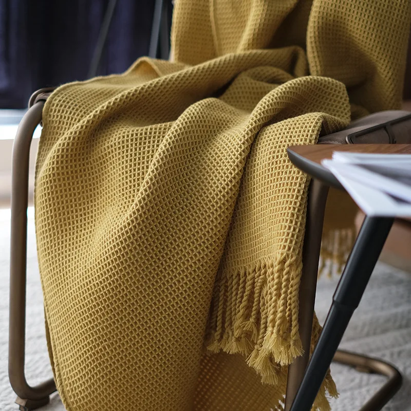 Throw Blanket Boho Decorative Knit Waffle Textured Woven with Tassel Fringe Cozy Thermal Blanket for Couch Bed Sofa Solid TJ7338
Throw Blanket Boho Decorative Knit Waffle Textured Woven with Tassel Fringe Cozy Thermal Blanket for Couch Bed Sofa Solid TJ7338