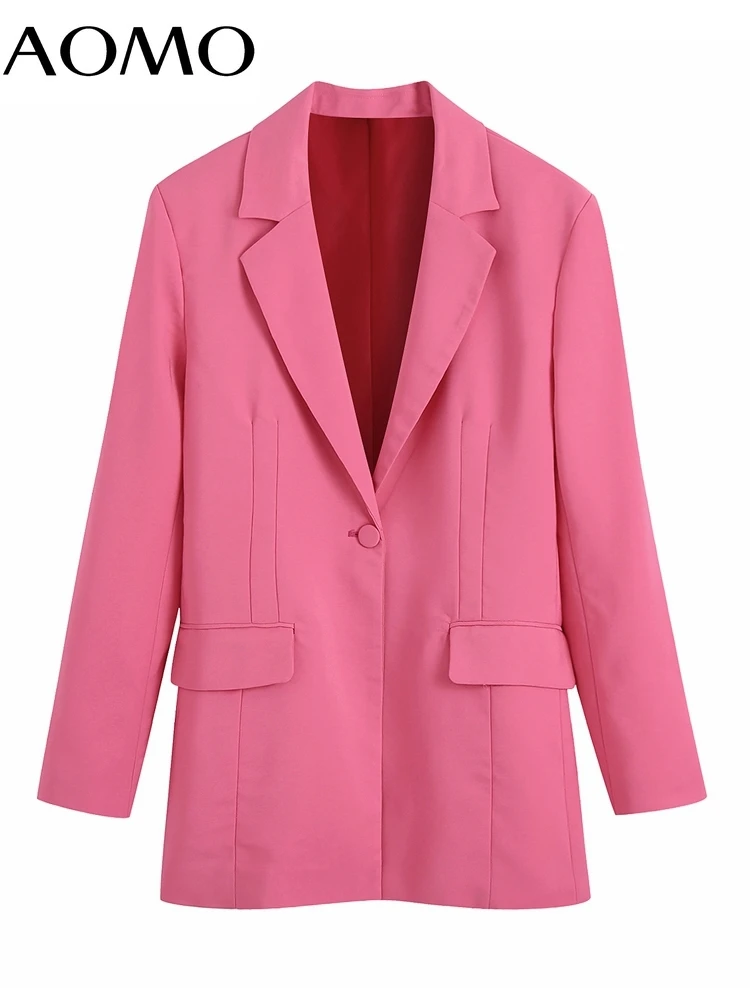 AOMO Women One Button Pink Blazer Coat Vintage Long Sleeve Patch Pockets Female Outerwear BE163A
AOMO Women One Button Pink Blazer Coat Vintage Long Sleeve Patch Pockets Female Outerwear BE163A