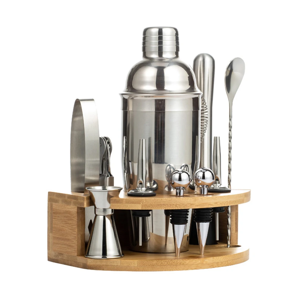 12 Pcs/Set 350ML 550ML 750 ML Stainless Steel Cocktail Shaker Mixer Drink Bartender Browser Kit Bars Tools With Wine Rack Stand
12 Pcs/Set 350ML 550ML 750 ML Stainless Steel Cocktail Shaker Mixer Drink Bartender Browser Kit Bars Tools With Wine Rack Stand