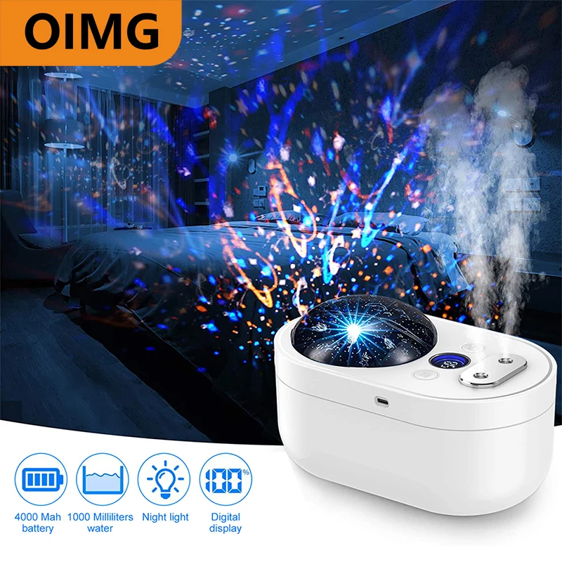1000ML Air Humidifier Aroma Diffuser Rechargeable With Two Sprayers Projection Night Light Essential Oil Diffusers Steam Maker
1000ML Air Humidifier Aroma Diffuser Rechargeable With Two Sprayers Projection Night Light Essential Oil Diffusers Steam Maker
