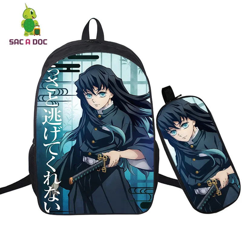 

Anime Demon Slayer Kimetsu No Yaiba Muichiro Tokito School Backpack Teens Bagpack Mochilas 3d Bookbags Backpack Shoulders Bags
