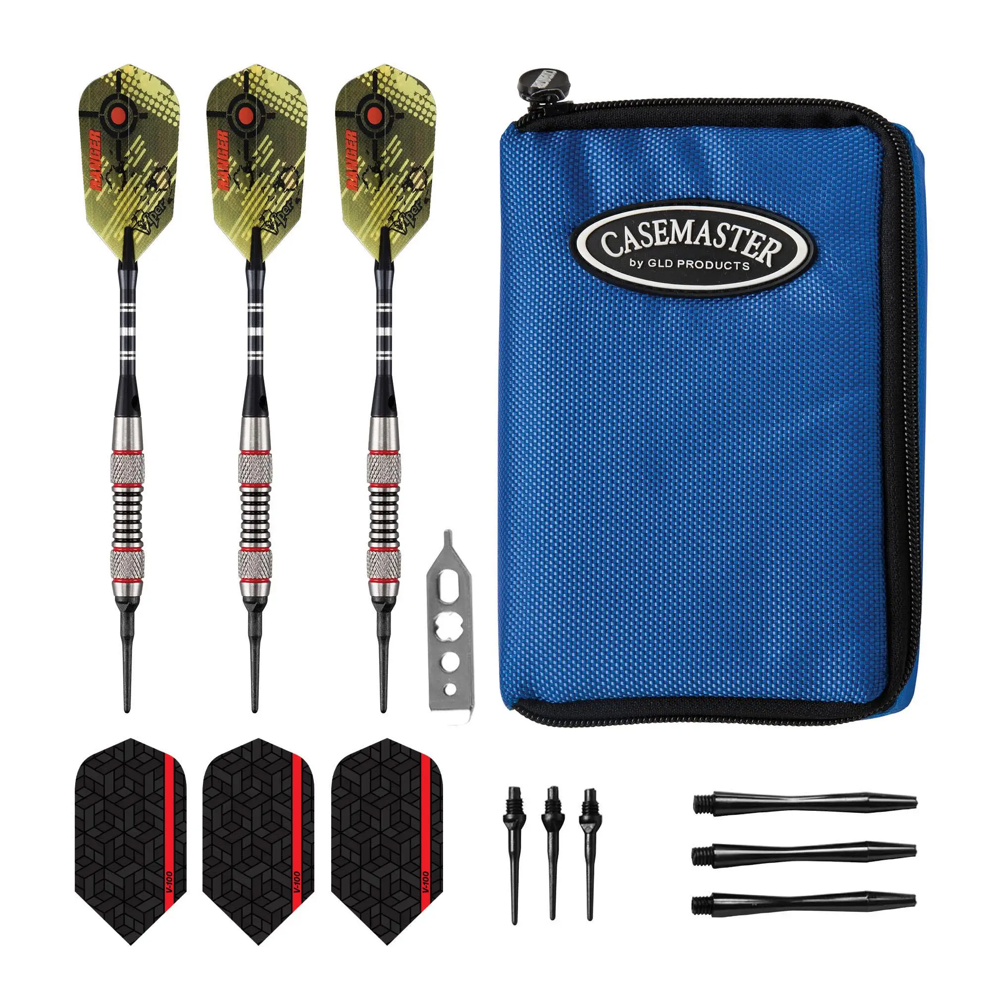 Ranger Tungsten мягкий наконечник Дартс красные кольца 18 грамм и Casemaster выбор синего нейлона
Ranger Tungsten мягкий наконечник Дартс красные кольца 18 грамм и Casemaster выбор синего нейлона