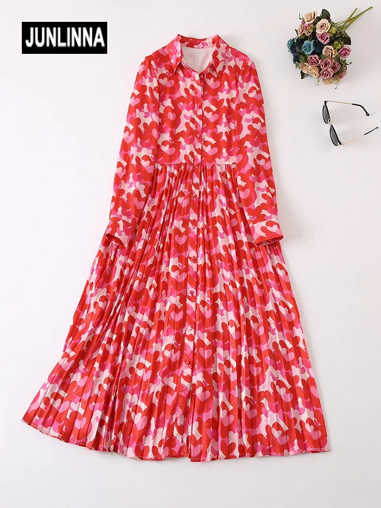 JUNLINNA Autumn Fashion Shirt Dress Elegant Women Lapel Neck Long Sleeve Printing Expansion Pleated Vestidos Street Sliming
JUNLINNA Autumn Fashion Shirt Dress Elegant Women Lapel Neck Long Sleeve Printing Expansion Pleated Vestidos Street Sliming