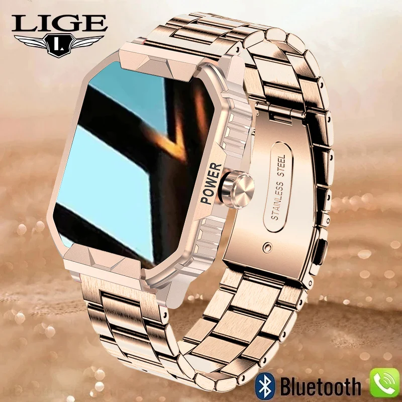 

LIGE New Women Bluetooth Call Smart Watch Heart Rate Blood Pressure Monitor Smartwatches IP67 Waterproof Men 300mAh Smartwatch