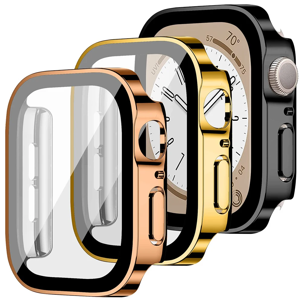 Glass+cover For Apple Watch case series 8 7 6 5 4 se 44mm 45mm 41mm 40mm PC Waterproof Screen Protector apple watch Accessories
Glass+cover For Apple Watch case series 8 7 6 5 4 se 44mm 45mm 41mm 40mm PC Waterproof Screen Protector apple watch Accessories