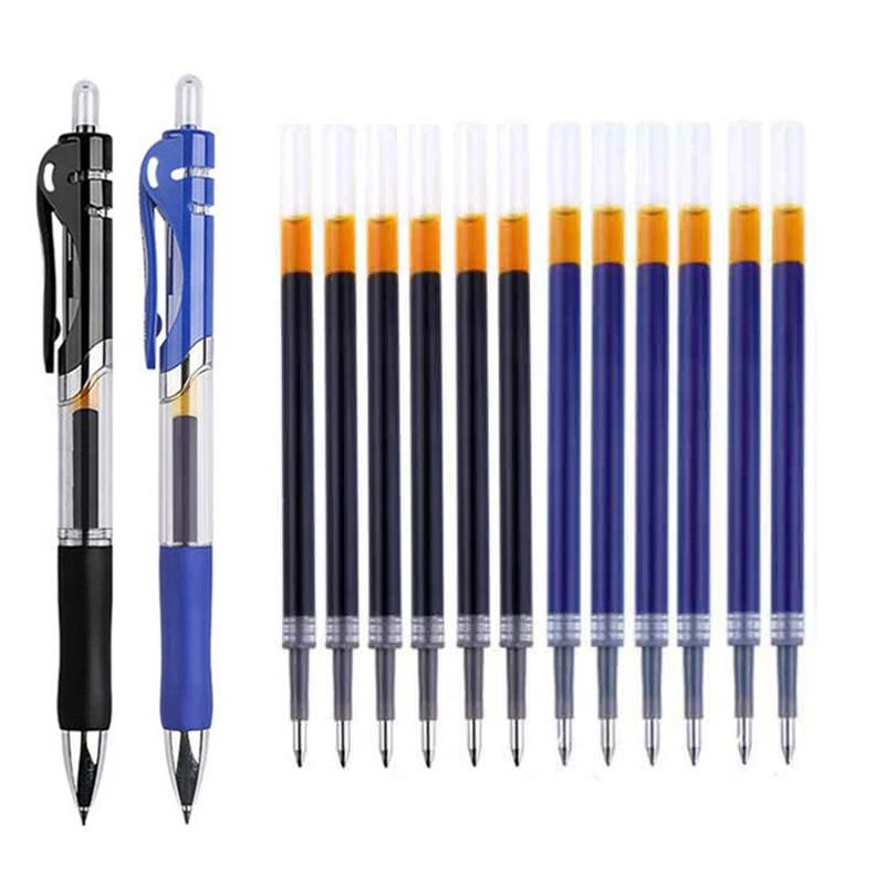 12PCS Simple Press Black Blue Red Ink Gel Pens Refill Sets 0.5mm Office Stationery School Supplies for Write Ballpoint Pen
12PCS Simple Press Black Blue Red Ink Gel Pens Refill Sets 0.5mm Office Stationery School Supplies for Write Ballpoint Pen