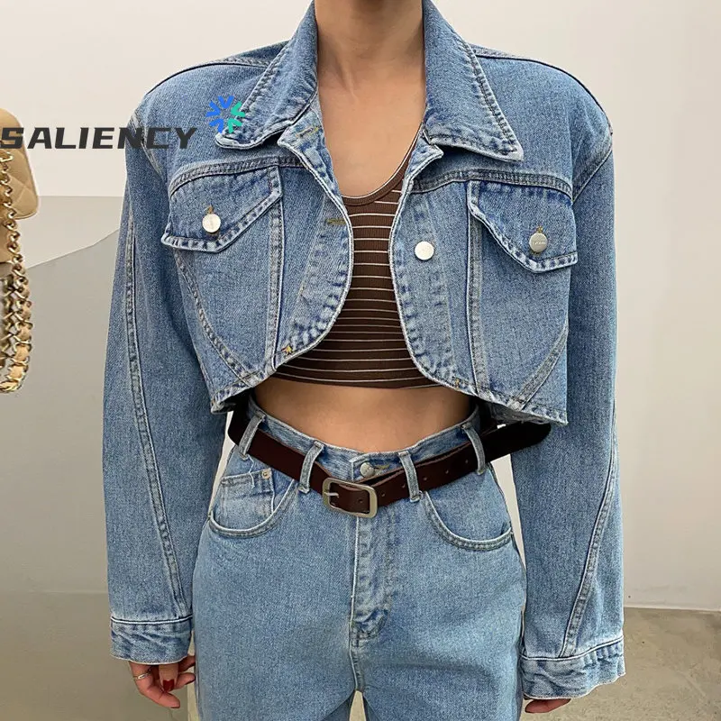 Корейская шикарная Осенняя женская короткая джинсовая куртка на одной пуговице с отворотом и длинными рукавами с имитацией карманов в стил...
Корейская шикарная Осенняя женская короткая джинсовая куртка на одной пуговице с отворотом и длинными рукавами с имитацией карманов в стил...