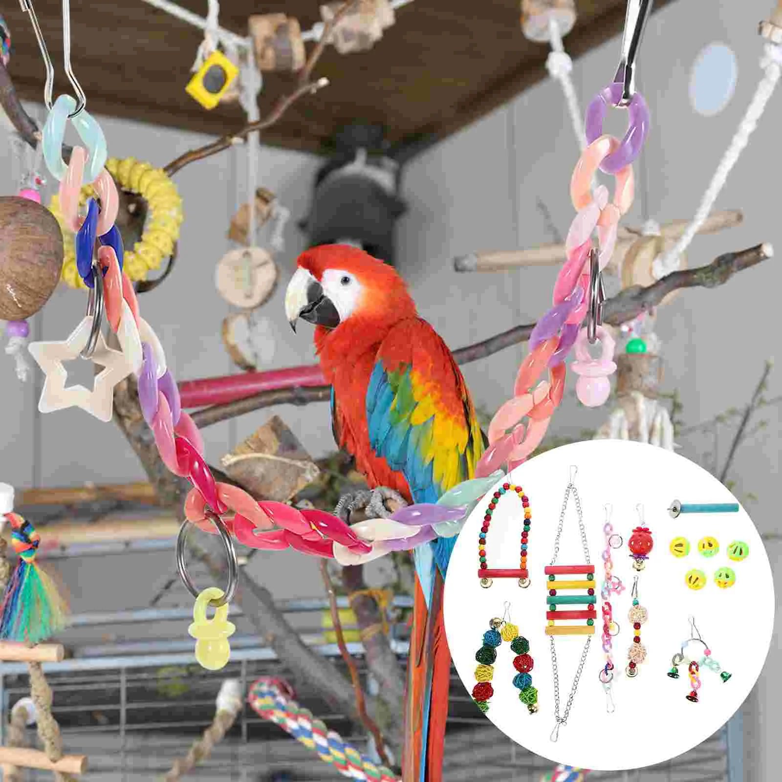 13pcs Bird Hanging Plaything Parrot Swing Toy Bird Cage Hanging Parrot Toy Bird Cage Pendant
13pcs Bird Hanging Plaything Parrot Swing Toy Bird Cage Hanging Parrot Toy Bird Cage Pendant