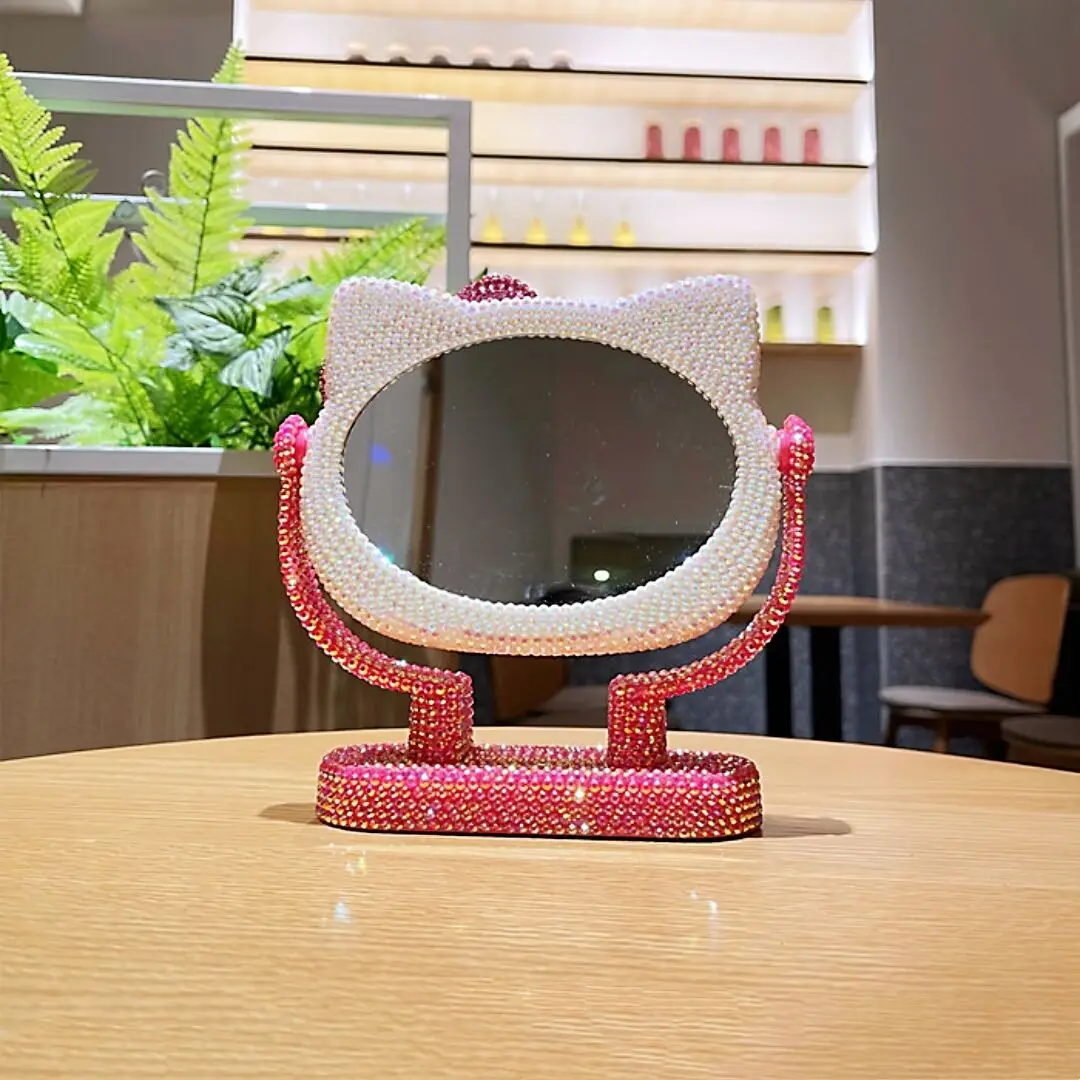Diamond Handmade Rhinestone Cute Cat Mirror Shimmering Vanity Mirror Home Furniture Craft Decor
Diamond Handmade Rhinestone Cute Cat Mirror Shimmering Vanity Mirror Home Furniture Craft Decor