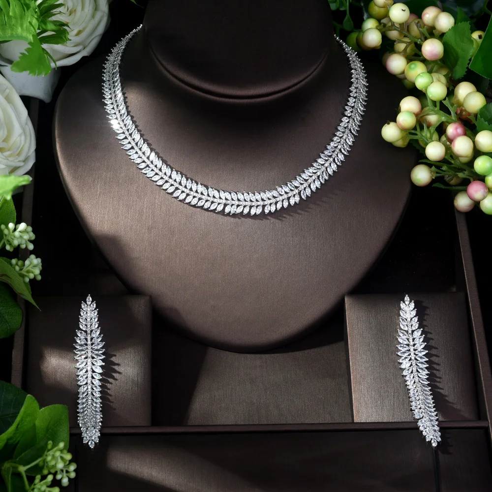 Fashion Luxury 2pcs Bridal Zirconia Jewelry Sets for Women Necklace Earrings Set Dubai Nigeria CZ Wedding Jewelry Bijoux N-1031
Fashion Luxury 2pcs Bridal Zirconia Jewelry Sets for Women Necklace Earrings Set Dubai Nigeria CZ Wedding Jewelry Bijoux N-1031