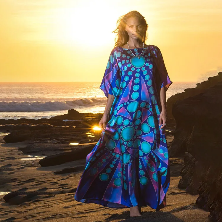 SuperAen Wholesale Rayon Positioning Blue Circle Printed Beach Blouses Robes Holiday Sun Protection Shirts Dress Cover-Ups
SuperAen Wholesale Rayon Positioning Blue Circle Printed Beach Blouses Robes Holiday Sun Protection Shirts Dress Cover-Ups