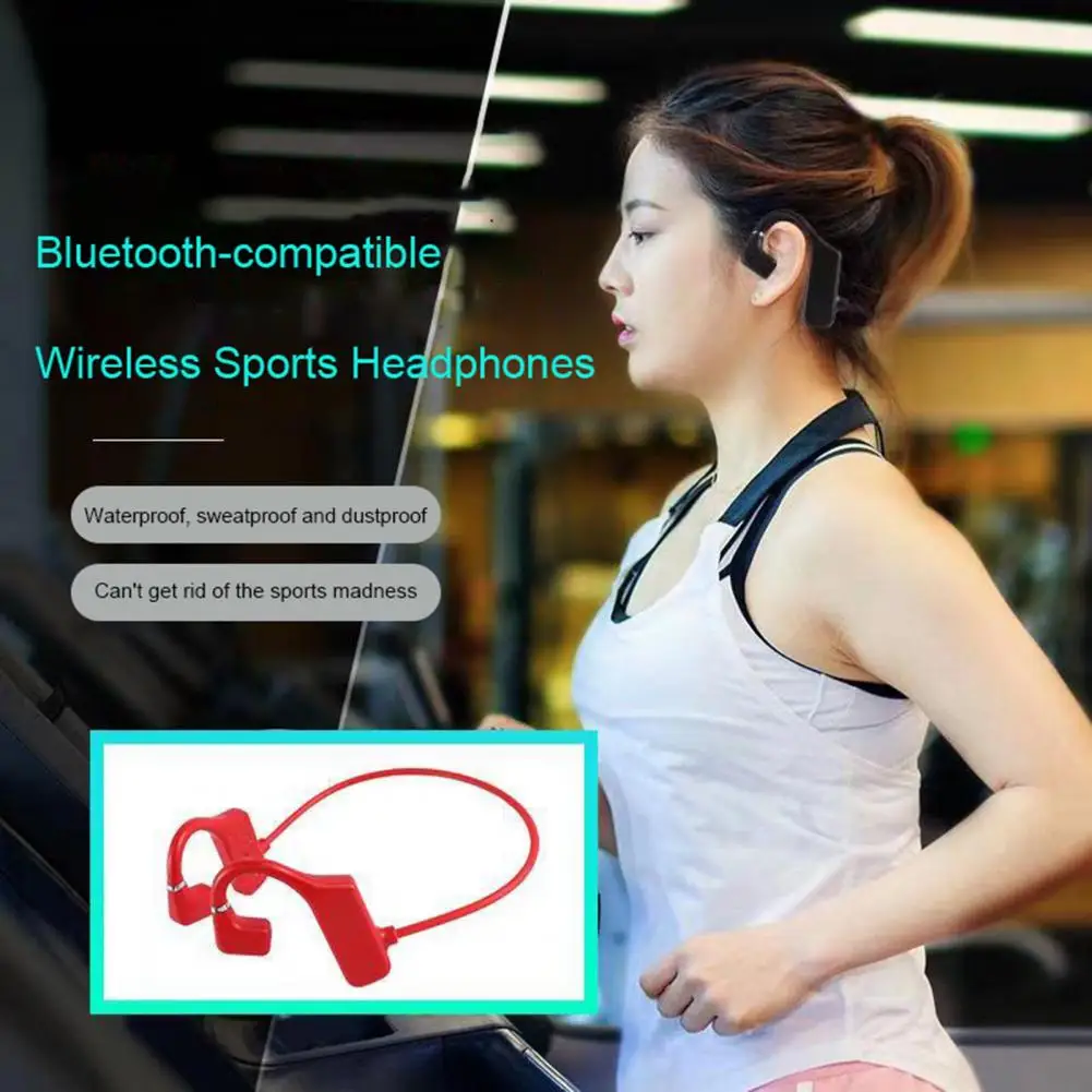 

G1 Bluetooth-compatible Earphones IPX6 Waterproof 3D Surround Sound ABS Practical Wireless Bone Conduction Headsets for Sports
