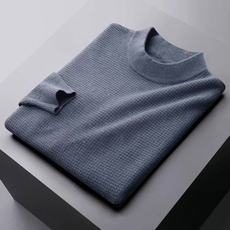 end High fashion waffle jacquard warm sweater for men Autumn and Winter 2023 semi high collar comfortable knitting pullover men
end High fashion waffle jacquard warm sweater for men Autumn and Winter 2023 semi high collar comfortable knitting pullover men