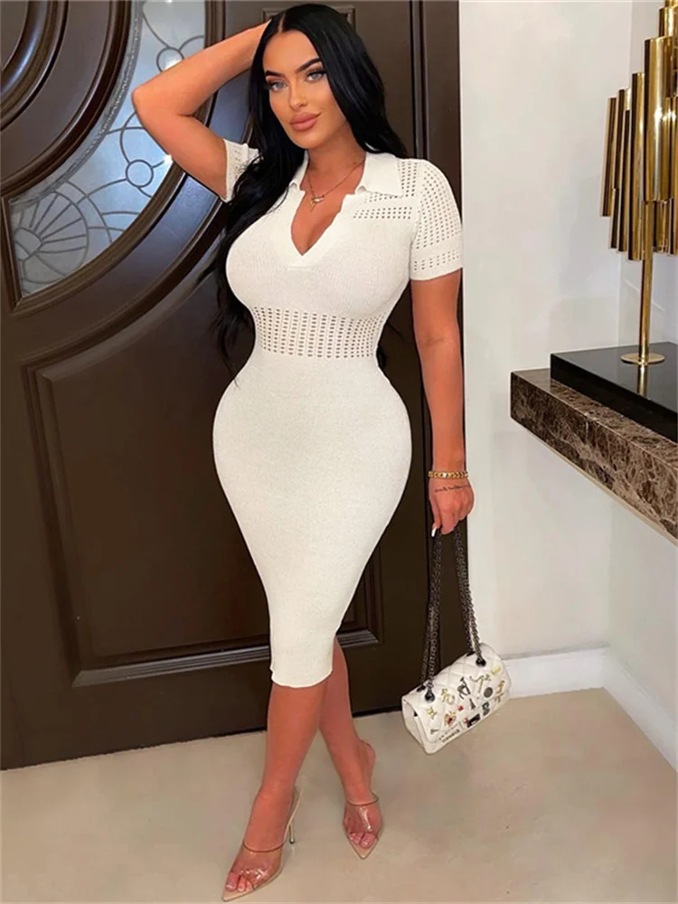 Sibybo Sexy Hollow Out Turn-Down Collar Transparent Solid Women Dress High Waist Slim Fit V-Neck Female Dress Elegant Casual
Sibybo Sexy Hollow Out Turn-Down Collar Transparent Solid Women Dress High Waist Slim Fit V-Neck Female Dress Elegant Casual