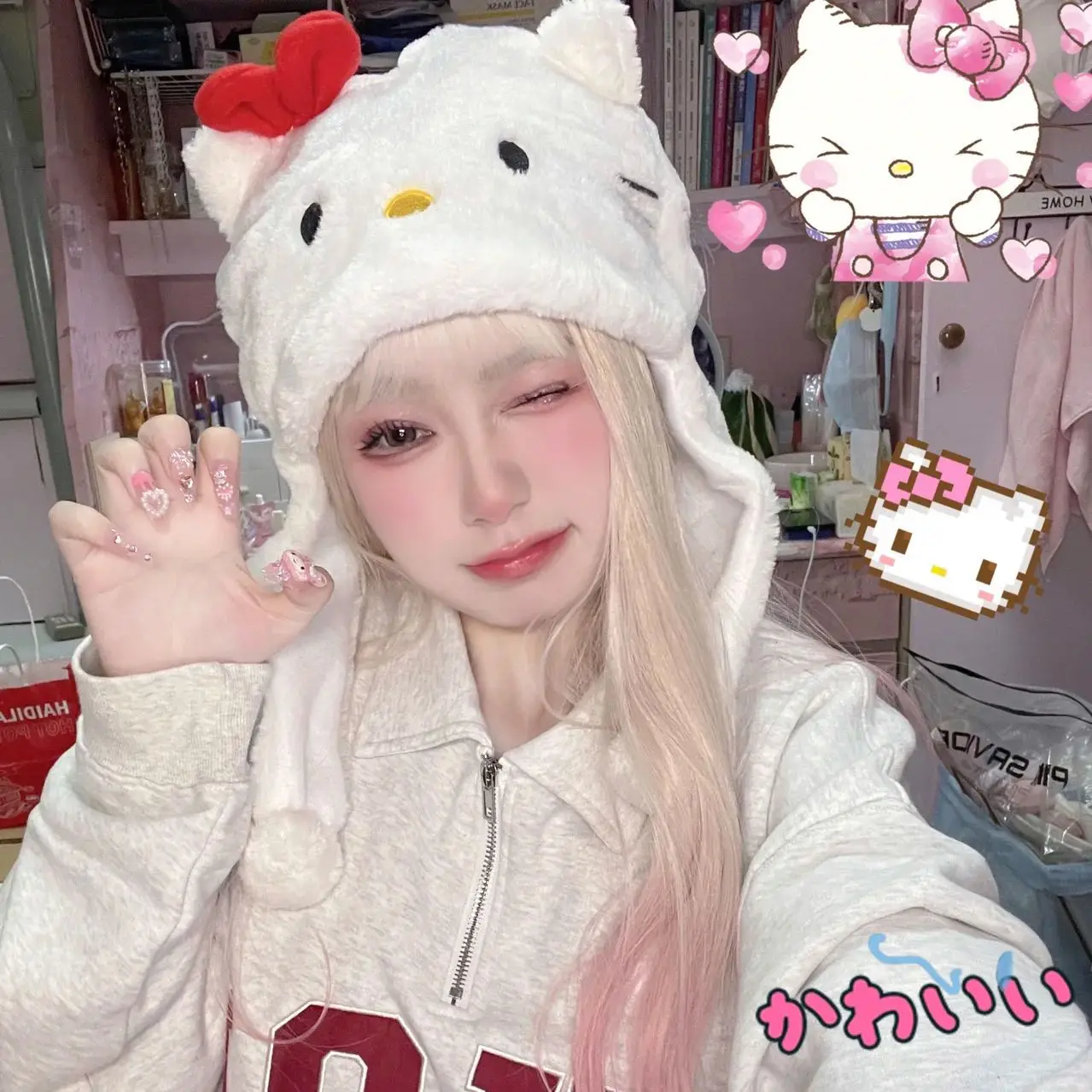 Sanlrio Japanese Soft Girl Plush Hat Cute Hello Kitty Sweet Spicy Girl Hat Student 3D Autumn and Winter Plush and Warm Girl
Sanlrio Japanese Soft Girl Plush Hat Cute Hello Kitty Sweet Spicy Girl Hat Student 3D Autumn and Winter Plush and Warm Girl