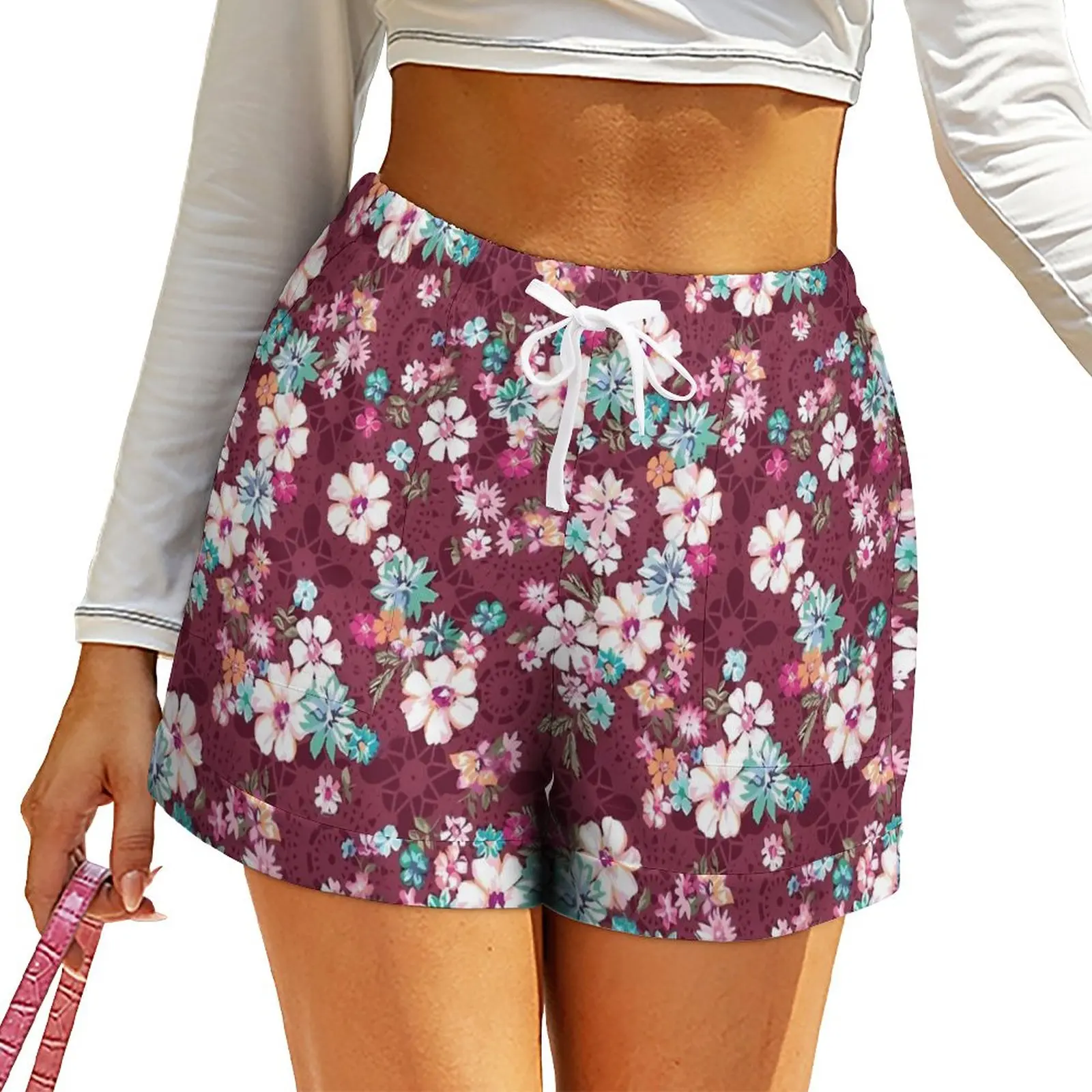 

Ditsy Floral Shorts Awesome Flowers Sexy Shorts Spring Y2k Custom Short Pants With Pockets Streetwear Bottoms 2XL 3XL