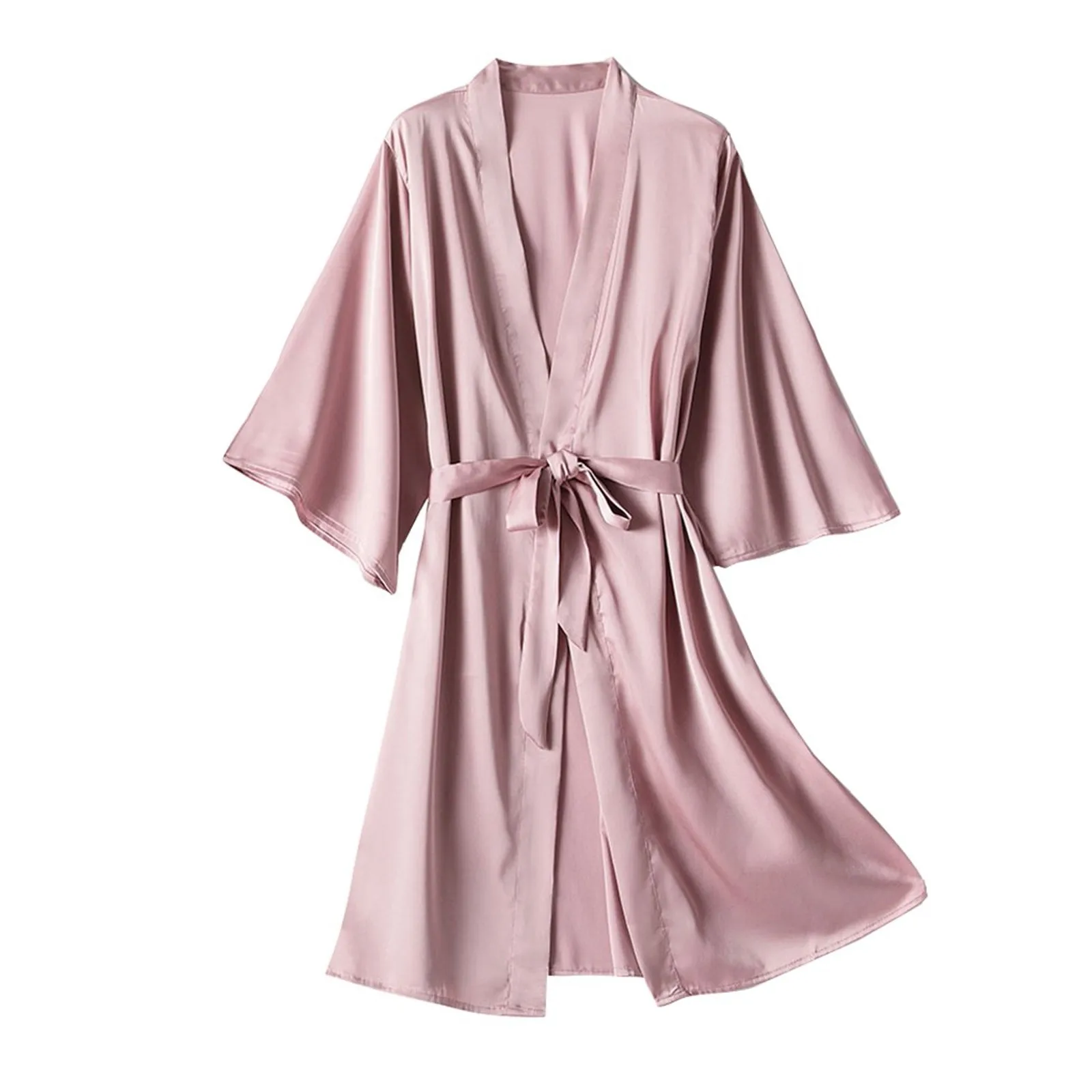 

Модный Атласный халат, пижама в японском китайском стиле, женская ночная рубашка, нижнее белье, одежда для сна, женское однотонное нижнее бе...