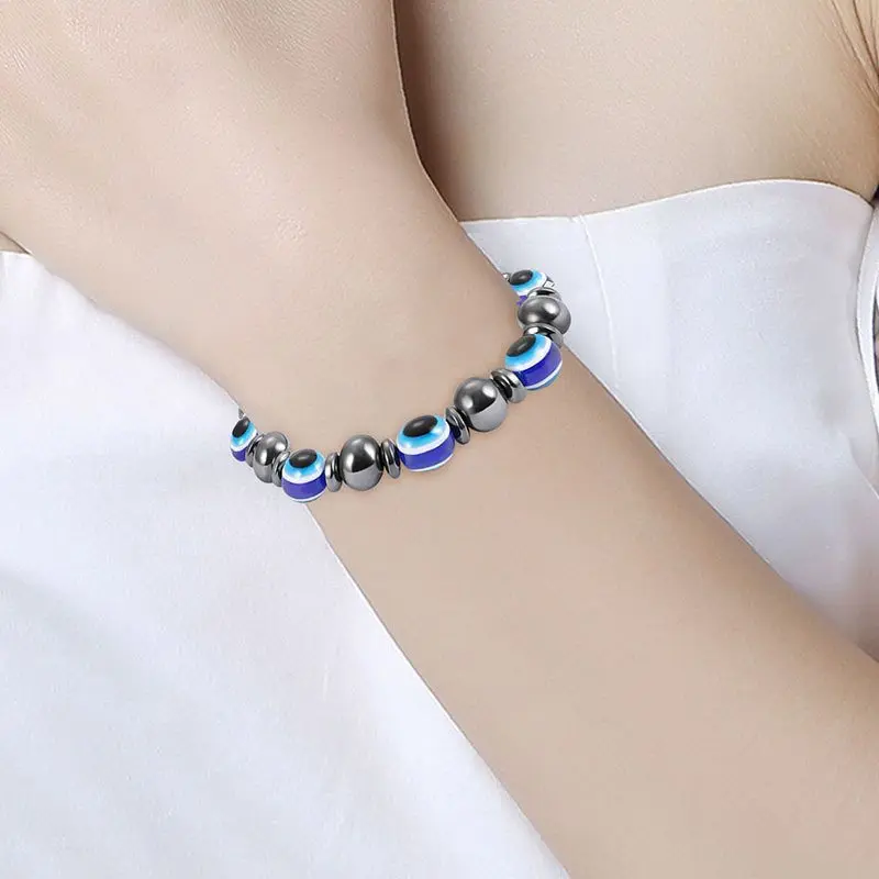Evil Eye Stainless Steel Bracelets Man Turkish Greek Eye Hematite Charm Women Weight Therapeutic Magnetic Tennis Bracelet Gift
Evil Eye Stainless Steel Bracelets Man Turkish Greek Eye Hematite Charm Women Weight Therapeutic Magnetic Tennis Bracelet Gift