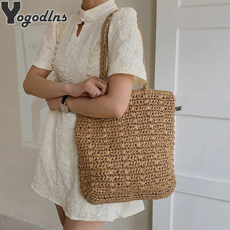 Summer Beach Woven Shopper Totes For Women Shoulder Bag Casual Large Capacity Straw Knitted Ladies Travel Handbag and Purse 
Summer Beach Woven Shopper Totes For Women Shoulder Bag Casual Large Capacity Straw Knitted Ladies Travel Handbag and Purse