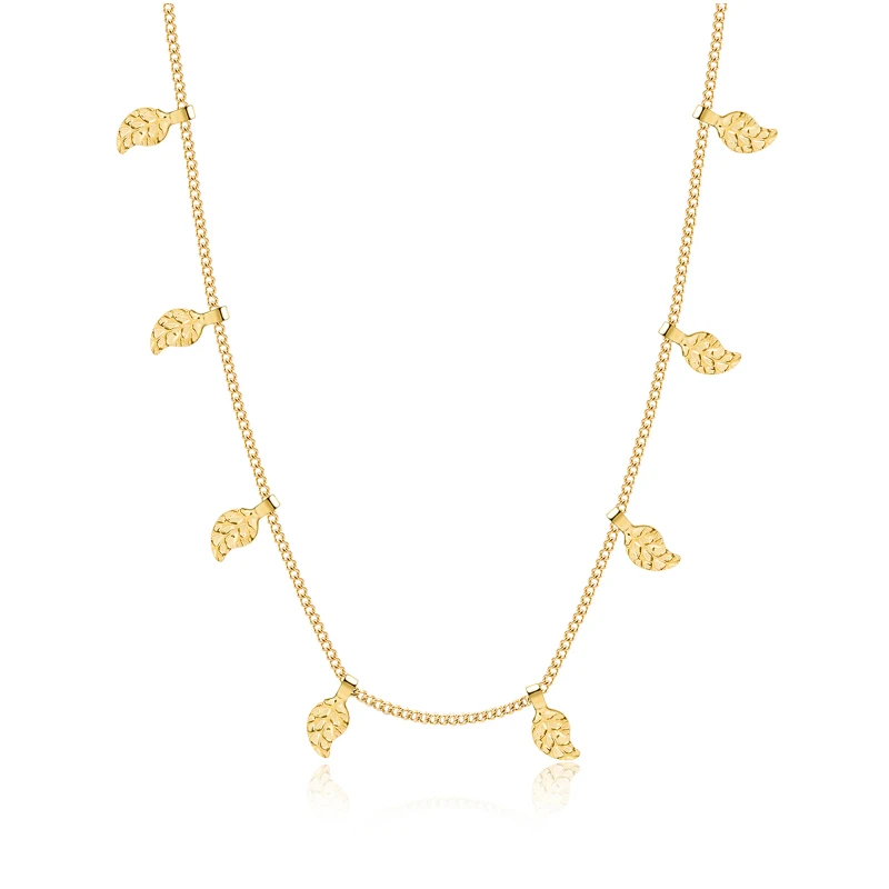 Gold Plated Stainless Steel Necklace for Women Golden Leaf Amulet Choker Pendant Chain Necklaces Engagement Fashion Jewelry
Gold Plated Stainless Steel Necklace for Women Golden Leaf Amulet Choker Pendant Chain Necklaces Engagement Fashion Jewelry