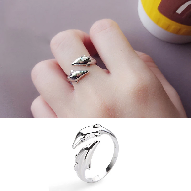 Simple Silver Color Dolphin Rings Exquisite Cute Animal Adjustable Finger Ring For Women Wedding Engagement Jewelry Party Gift
Simple Silver Color Dolphin Rings Exquisite Cute Animal Adjustable Finger Ring For Women Wedding Engagement Jewelry Party Gift