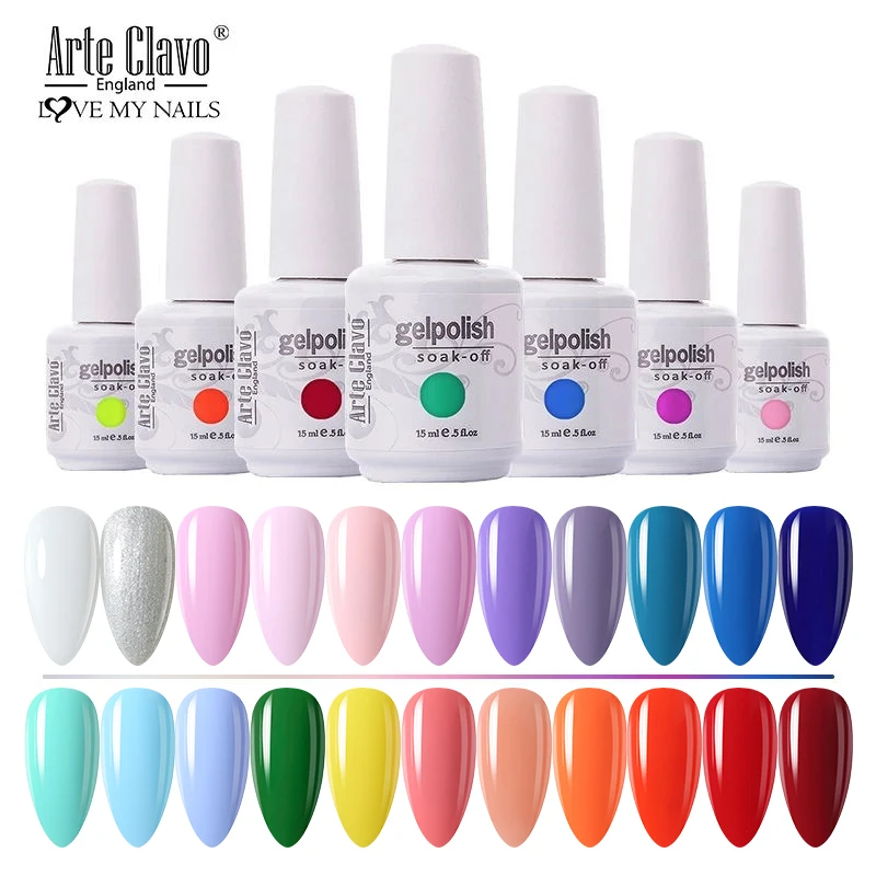 Arte Clavo 15ml 354 Color UV Gel Nail Polish Base LED Gel Nail Art Lacquer Hybrid Soak Off Nail Varnish Paint Gel Polish Gellack
Arte Clavo 15ml 354 Color UV Gel Nail Polish Base LED Gel Nail Art Lacquer Hybrid Soak Off Nail Varnish Paint Gel Polish Gellack