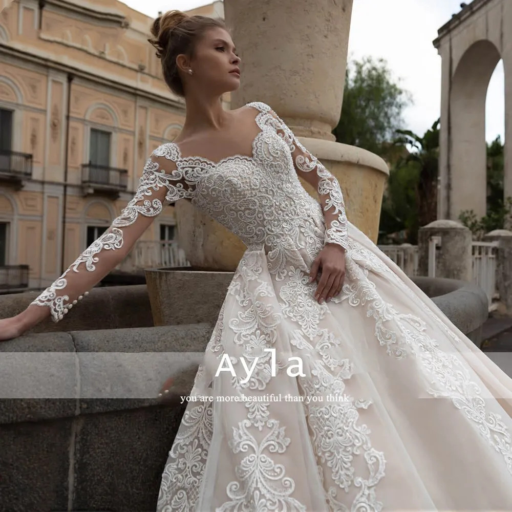 Exquisite A-line Wedding Dresses with Lace Applique Grace Modest Vestidos De Novia Sweep Train Beach Brida Custom Made New
Exquisite A-line Wedding Dresses with Lace Applique Grace Modest Vestidos De Novia Sweep Train Beach Brida Custom Made New