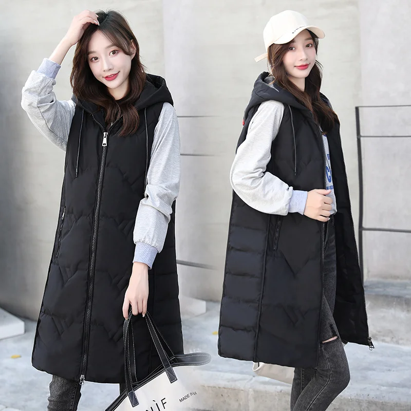 Winter Cotton Vest Coat Women Korean Casual Fashion Gilet Long Vest Hooded Coats Zipper Solid Sleeveless Vest Waistcoat Women
Winter Cotton Vest Coat Women Korean Casual Fashion Gilet Long Vest Hooded Coats Zipper Solid Sleeveless Vest Waistcoat Women