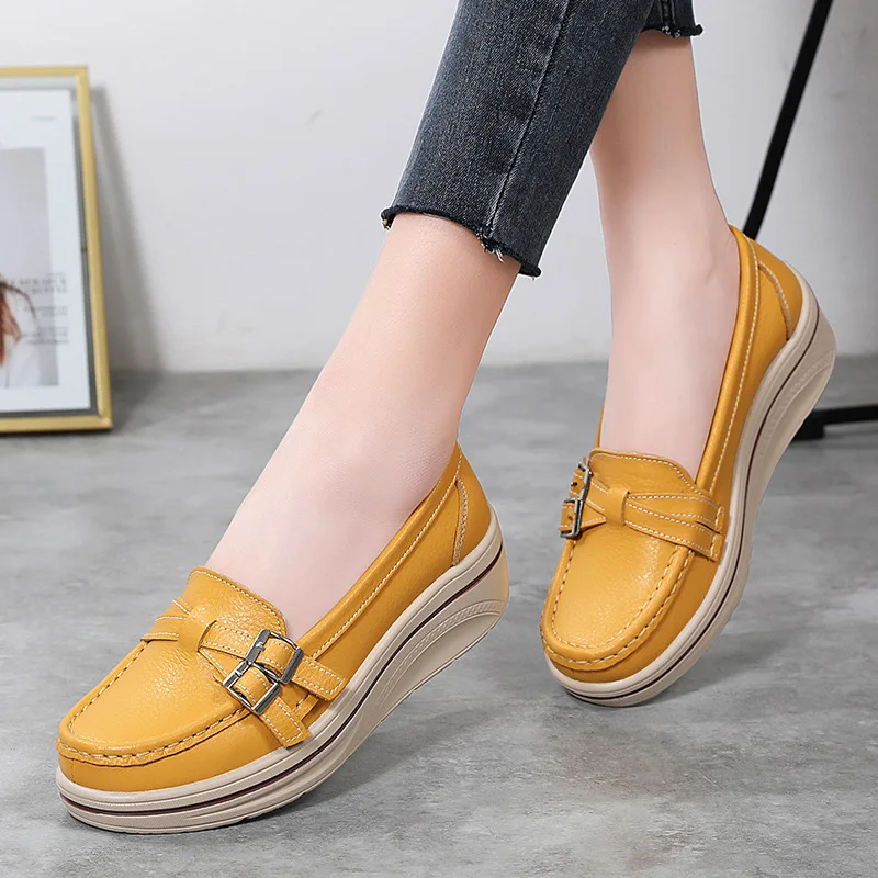 Retro Spring Autumn Shoes Woman Genuine Leather Women's Loafers Slip on Ladies Thick-soled Toe Moccasins Flats Female Sneakers
Retro Spring Autumn Shoes Woman Genuine Leather Women's Loafers Slip on Ladies Thick-soled Toe Moccasins Flats Female Sneakers