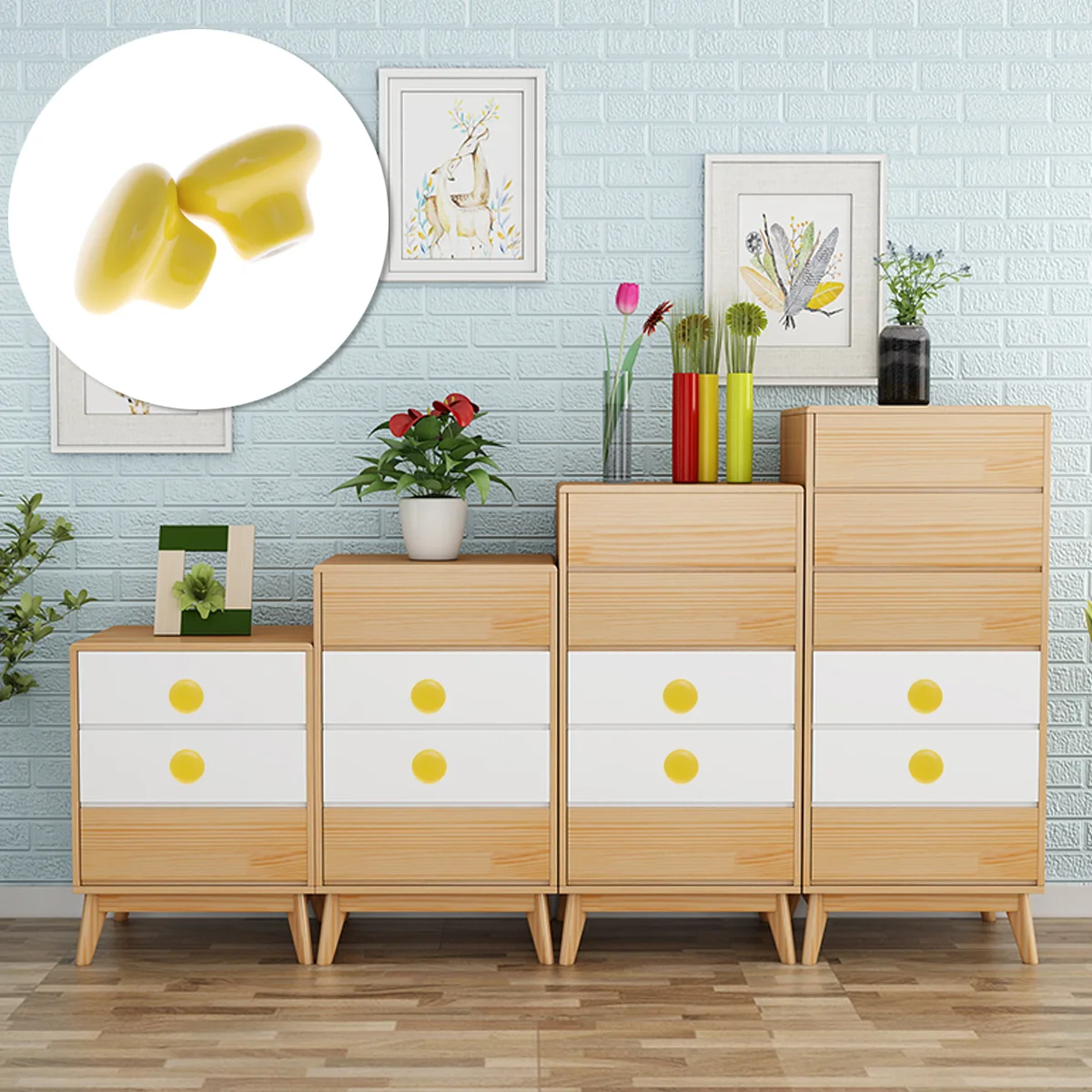 5 Pack Ceramic Cabinet Knobs- Round Shape Door Handle Dresser Furniture Cupboard Handle with Screws
5 Pack Ceramic Cabinet Knobs- Round Shape Door Handle Dresser Furniture Cupboard Handle with Screws
