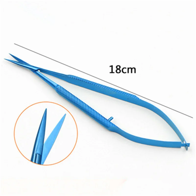 

18Cm Titanium Alloy Corneal Suture Removal, Double Eyelid Surgery, Eye Opening Fine Scissors Tools Ophthalmic Microscissors