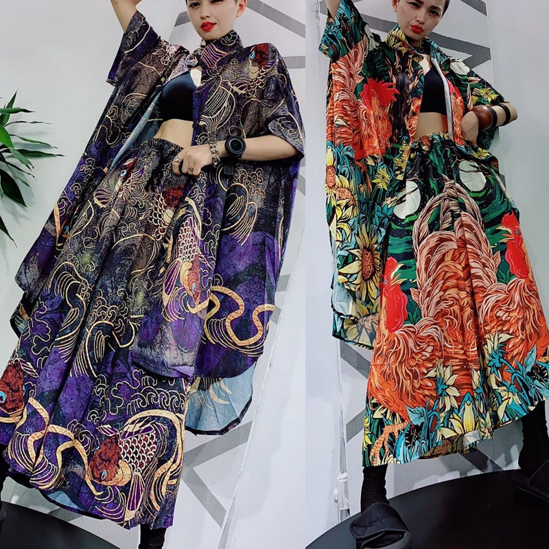 Hip Hop Style Retro Large Size Loose Suit Women's Summer Painting Printed Cardigan Long Thin Coat Wide Leg Pants Two-Piece Suit
Hip Hop Style Retro Large Size Loose Suit Women's Summer Painting Printed Cardigan Long Thin Coat Wide Leg Pants Two-Piece Suit