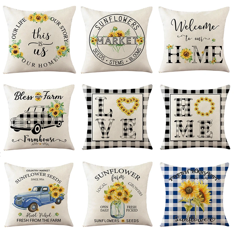 Sunflower Plaid Pattern Pillow Cover Spring Summer Home Decor Cushion Cover Square Linen Pillowcase For Couch Home Decor Cover
Sunflower Plaid Pattern Pillow Cover Spring Summer Home Decor Cushion Cover Square Linen Pillowcase For Couch Home Decor Cover