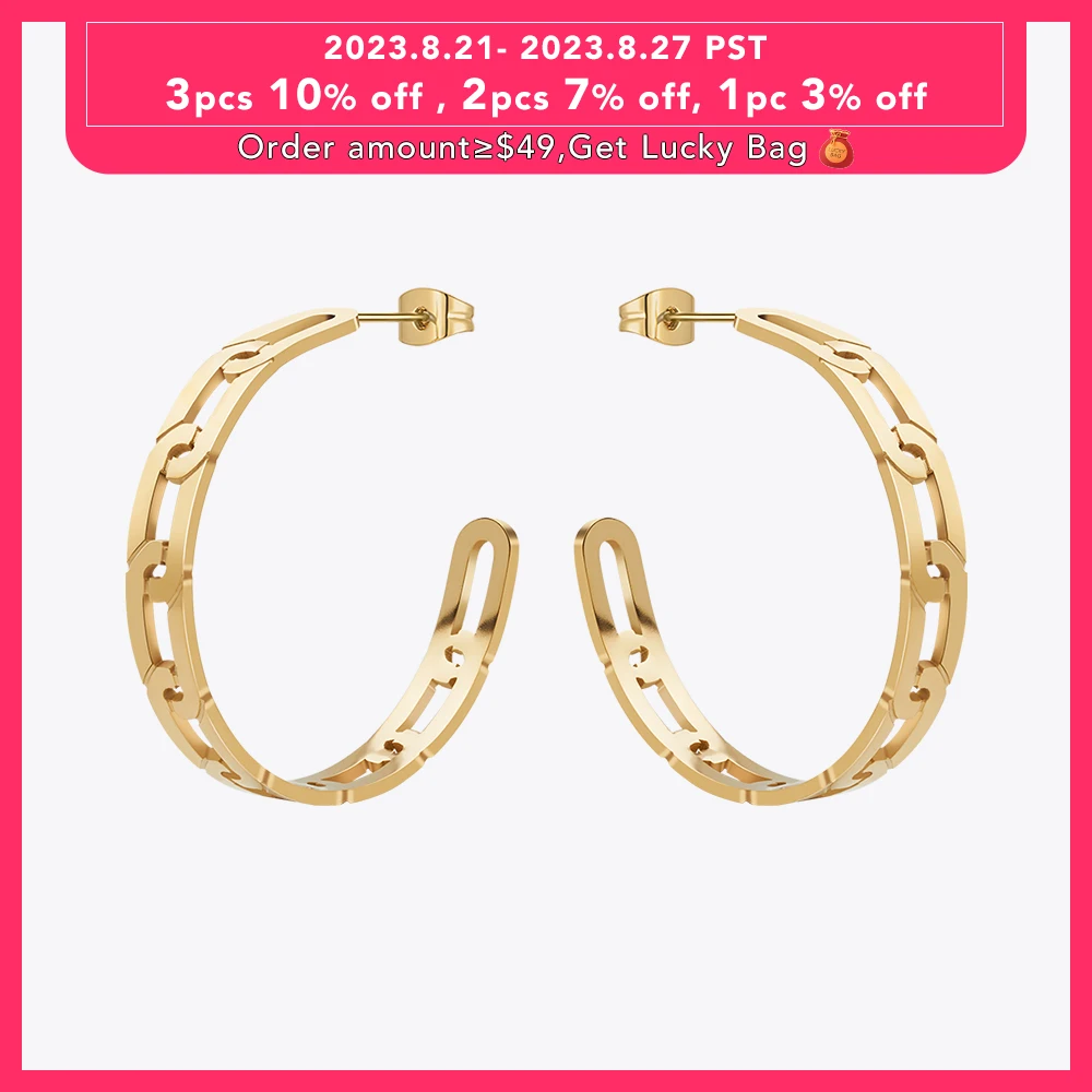 

Enfashion Pure Cutout C Hoop Earrings Gold Color Stainless Steel Hoops Earings For Women Fashion Jewelry Aros Dropship E231488