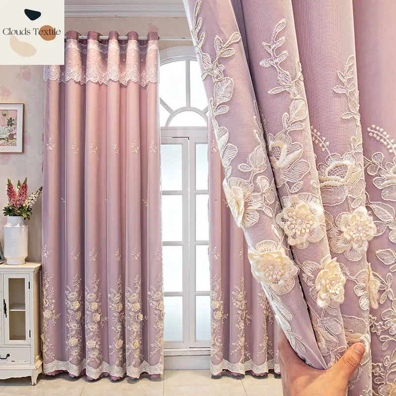 New Curtains for Living Dining Room Bedroom Cloth and Yarn Blackout Tulle Bay Window for Married Home Double Open 
New Curtains for Living Dining Room Bedroom Cloth and Yarn Blackout Tulle Bay Window for Married Home Double Open