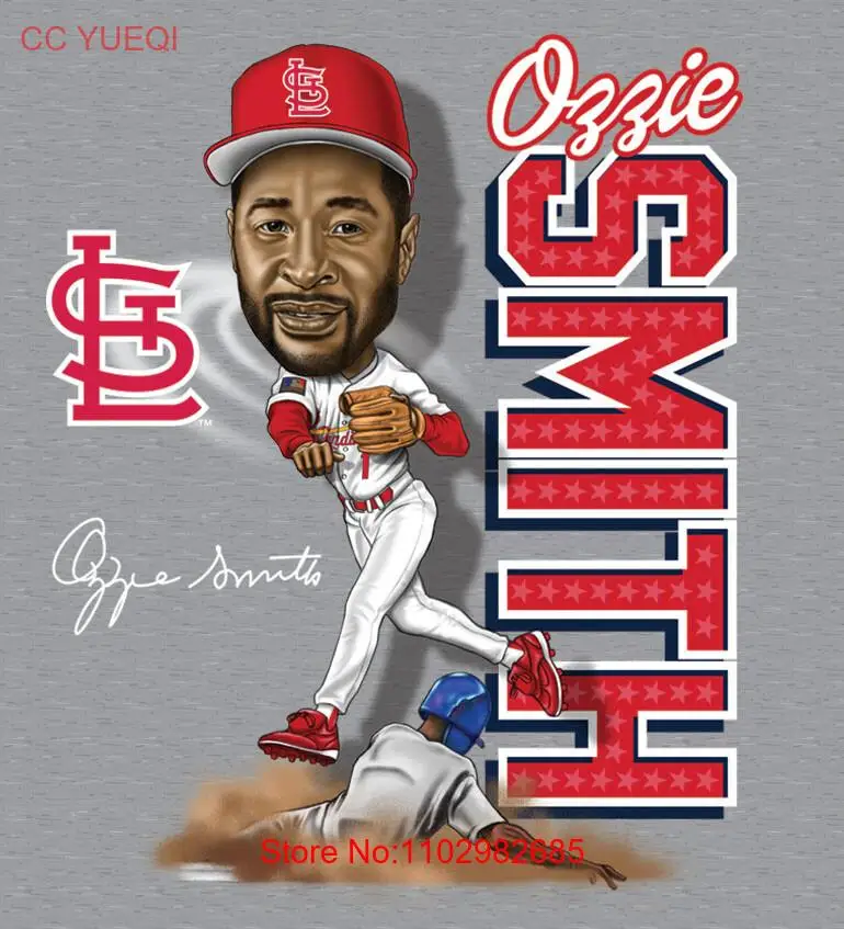 Карикатура Ozzie Smith Мужская Футболка серого цвета все размеры от S до 5XL JJ3370