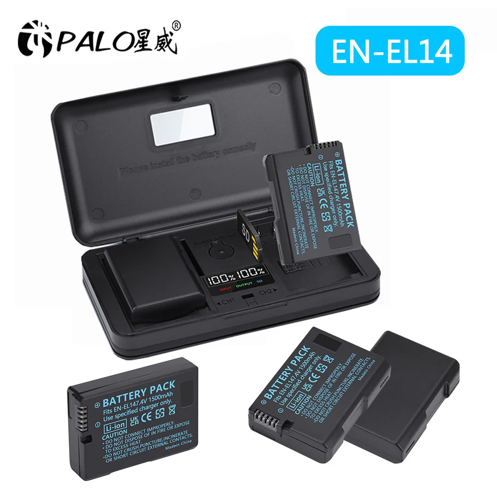 PALO EN-EL14 EN-EL14A ENEL14 Battery+Storage Box LCD Dual Charger for NikonD3100 D3200 D3300 D3400 D3500 D5600 D5100 D5200 P7000
PALO EN-EL14 EN-EL14A ENEL14 Battery+Storage Box LCD Dual Charger for NikonD3100 D3200 D3300 D3400 D3500 D5600 D5100 D5200 P7000