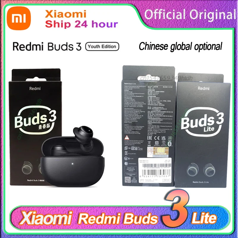 Original Xiaomi Redmi Buds 3 Lite TWS Bluetooth 5.2 Youth Edition True Wireless Touch Headphones MI Ture Airdots Gaming Earbuds
Original Xiaomi Redmi Buds 3 Lite TWS Bluetooth 5.2 Youth Edition True Wireless Touch Headphones MI Ture Airdots Gaming Earbuds