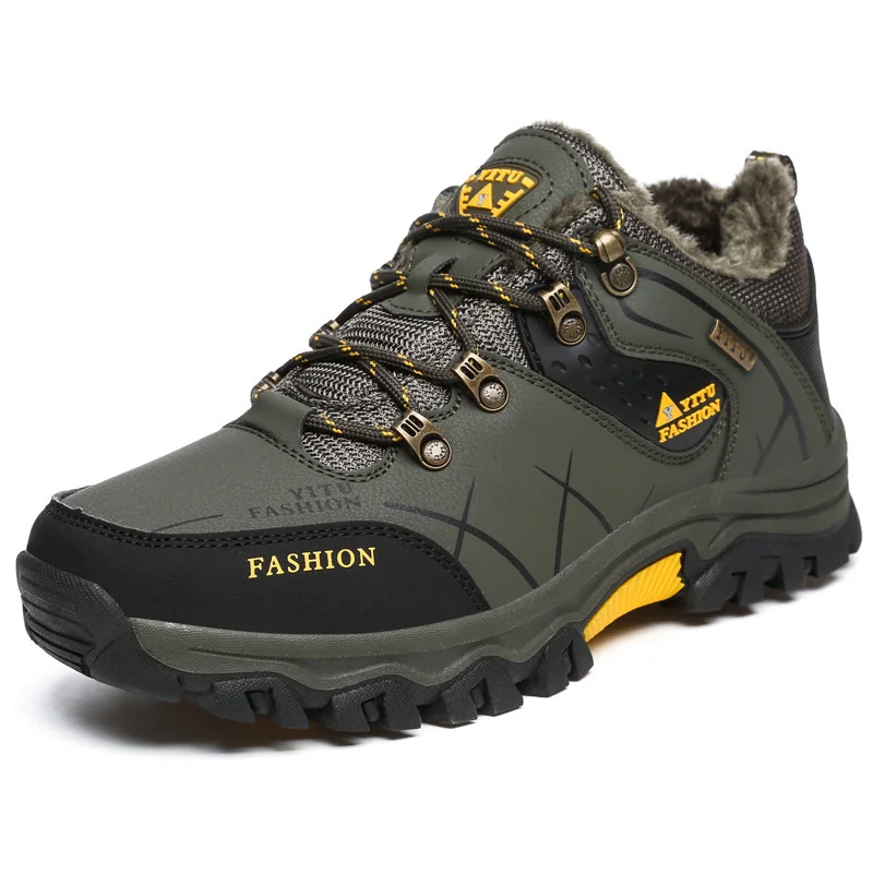 Winter Warm Plush Snow boots High Quality Waterproof Leather Men Boots Outdoor Rubber Lace-Up Ankle Boots Men Sneakers Size39-47
Winter Warm Plush Snow boots High Quality Waterproof Leather Men Boots Outdoor Rubber Lace-Up Ankle Boots Men Sneakers Size39-47