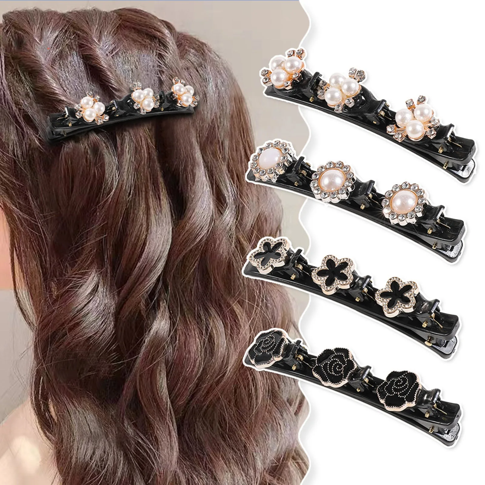 1pc New Fashion Korean Resin Braided Hair Clips Crystal Flower Hair Clips Girl Sweet Cute Bangs Side Barrettes Elastic Hair Clip
1pc New Fashion Korean Resin Braided Hair Clips Crystal Flower Hair Clips Girl Sweet Cute Bangs Side Barrettes Elastic Hair Clip