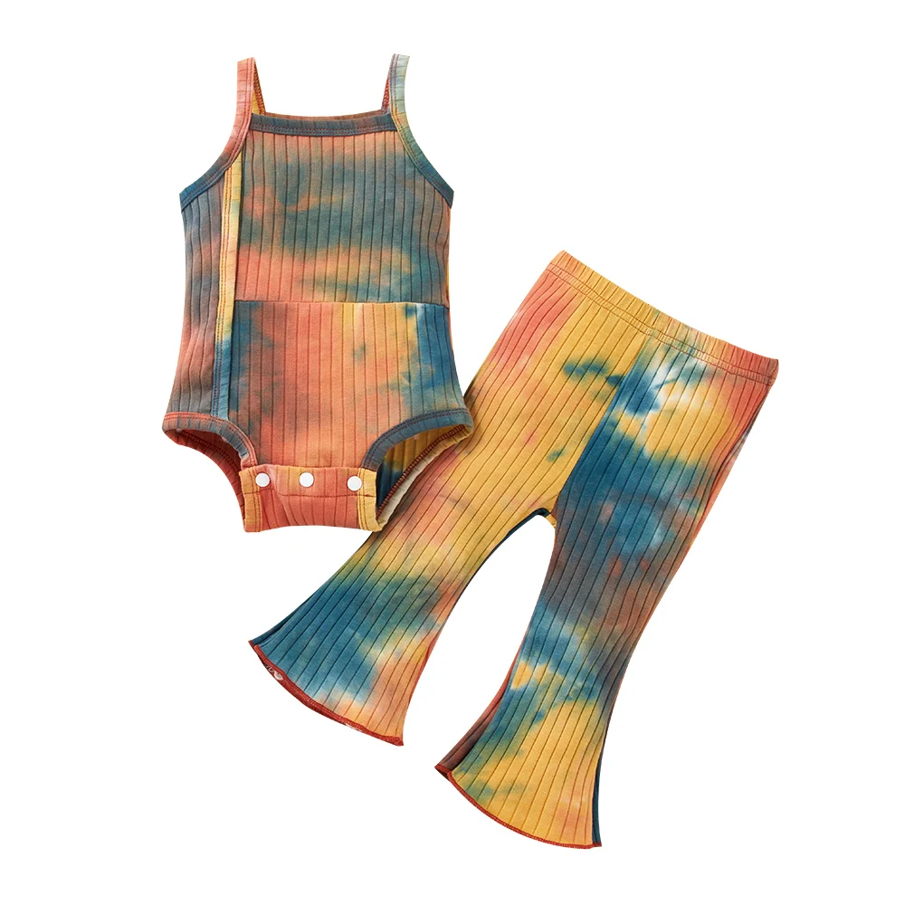 Newborn Baby Girl Romper Pants Summer Girl Fashion Tie Dye Sleeveless Sling Jumpsuit Flared Pants 2Pcs Suit Kids Girl Clothing
Newborn Baby Girl Romper Pants Summer Girl Fashion Tie Dye Sleeveless Sling Jumpsuit Flared Pants 2Pcs Suit Kids Girl Clothing
