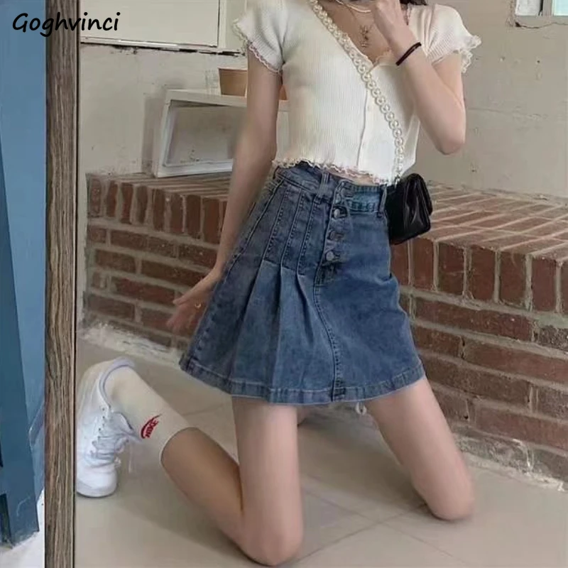 Pleated Skirts Women Denim High Waist Summer Ladies BF Daily Above Knee Design Popular All-match Streetwear Slim Comfortable Ins
Pleated Skirts Women Denim High Waist Summer Ladies BF Daily Above Knee Design Popular All-match Streetwear Slim Comfortable Ins