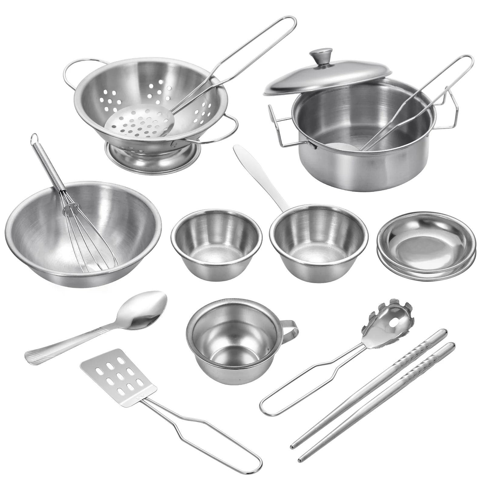 Kitchen Pretend Play Toys Pots and Pans Playset 16, Stainless Steel Anti- fall Play Cooking Set, Metal Pots and Pans Kitchen
Kitchen Pretend Play Toys Pots and Pans Playset 16, Stainless Steel Anti- fall Play Cooking Set, Metal Pots and Pans Kitchen
