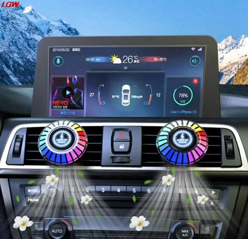 Car fragrance pickup lamp RGB voice control rhythm car perfume interior atmosphere lamp air outlet led decoration accessories
Car fragrance pickup lamp RGB voice control rhythm car perfume interior atmosphere lamp air outlet led decoration accessories